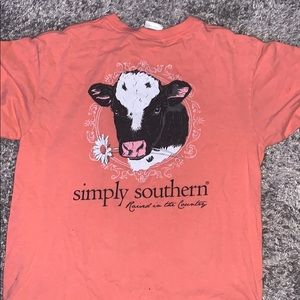 peach colored simply southern shirt